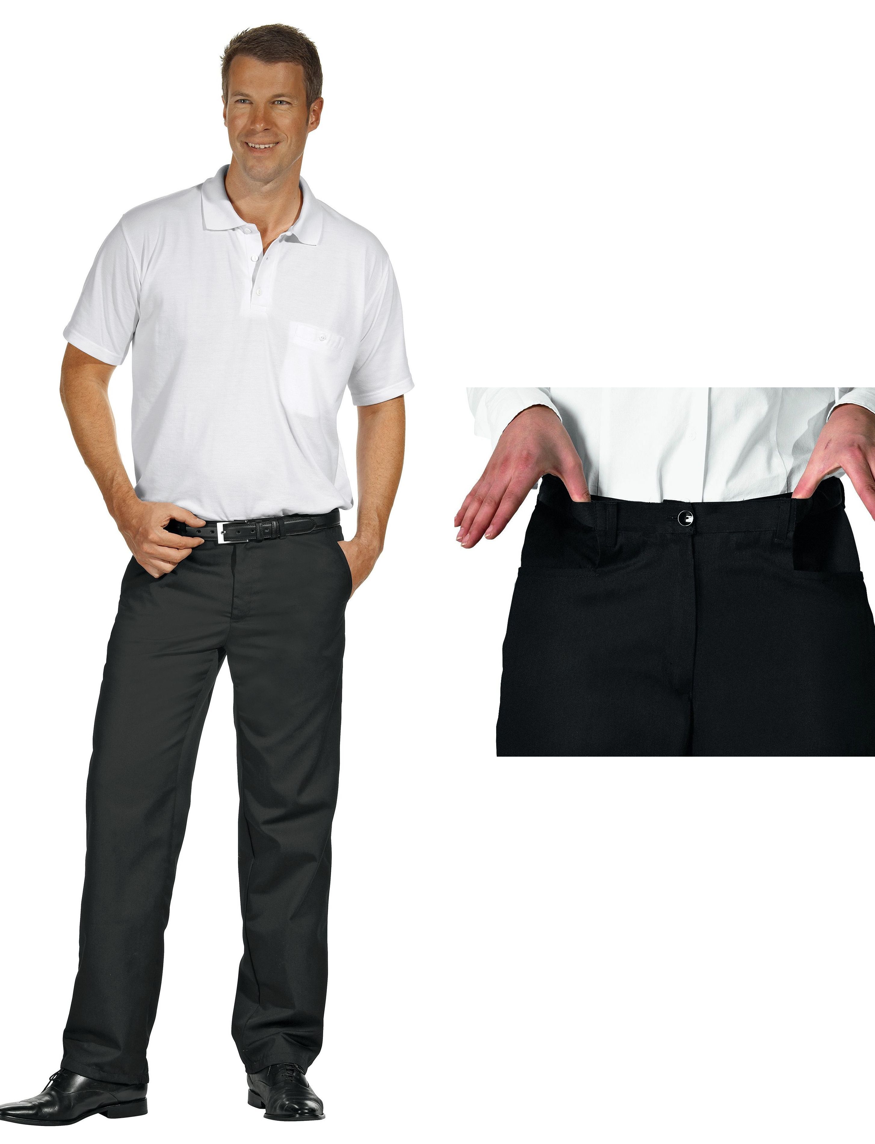 Pantalon de cuisine professionnel avec ceinture éponge-Homme/41127
