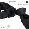 Cravate Noire, Polyester, 8,5 x 155 cm, anti-tache, fixation Velcro, chevrons