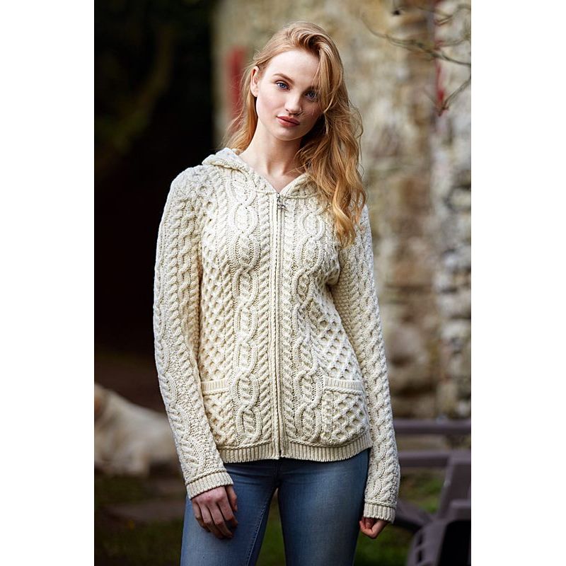  Cardigan  Irlandais  pour Femme   Capuche Laine M rinos 