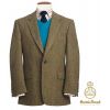 Veste Harris Tweed, Vert Olive chevrons, carreaux Orange, Marine, Rouge