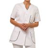 Blouse Médicale Femme, 2 Double Poches Latérales, Poche Poitrine