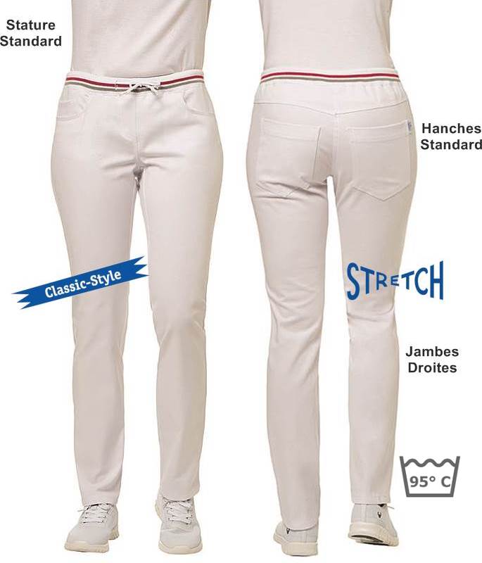 Pantalon femme cote de cheval, ceinture elastiquée