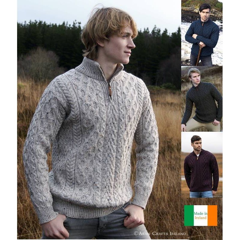 Pull irlandais chaud laine mérino Aran Crafts