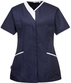 Blouse de Travail Femme, Bleu Marine taille 2XL.