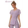 Blouse Esthéticienne, Couleur Lilas, Bel Aspect Lin