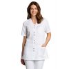 Blouse Médicale, Lyocell et Polyester, Boutons Pression, Blanc