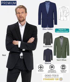 Veste Homme Premium, Elégante et Chic, Bi-Stretch, Regular Fit