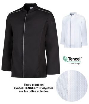 Veste de Cuisine Homme, Lyocell TENCEL™ Polyester sur Côtés et Dos