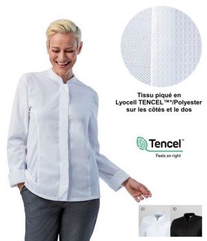 Veste de Cuisine Femme, Lyocell TENCEL™ Polyester sur Côtés et Dos