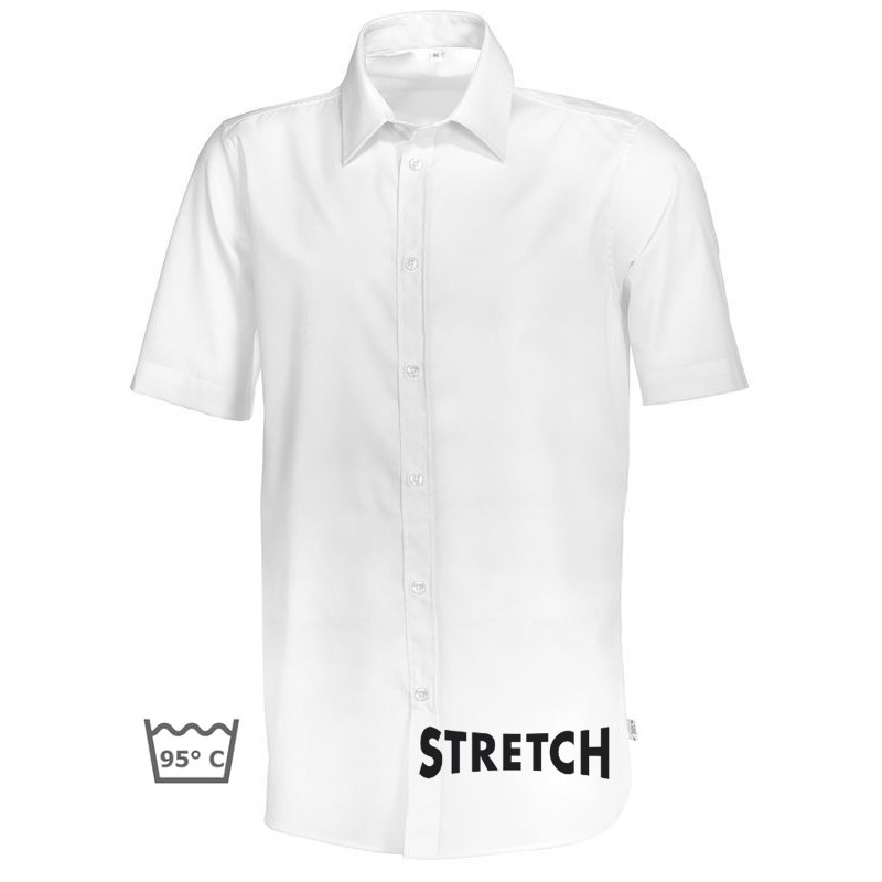 Chemise blanche homme Manche courte, Stretch peut bouillir