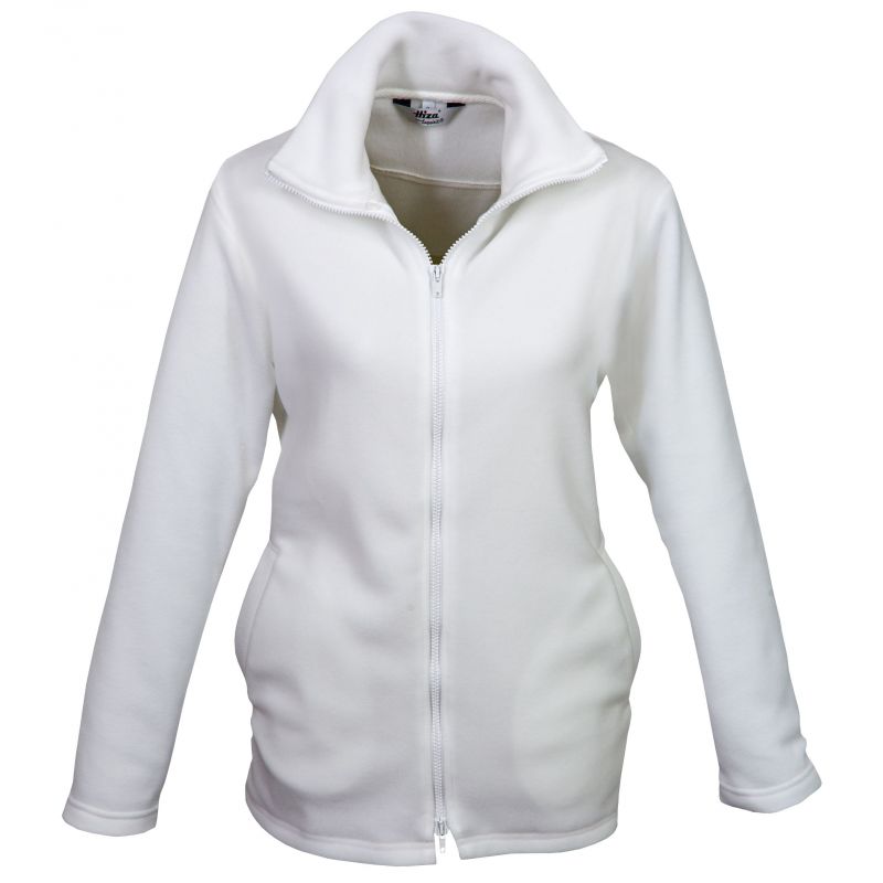 Veste polaire blanc manches longues 100% polyester